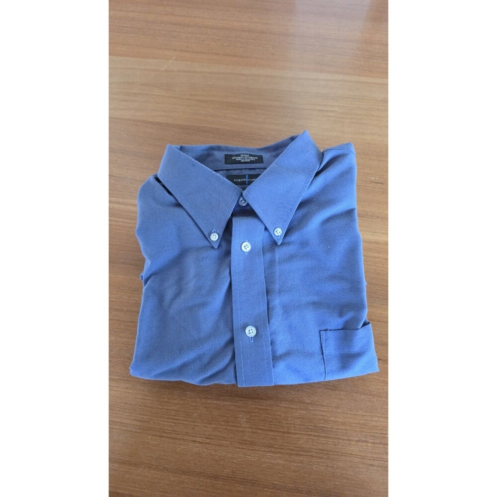 Oxford Men's 36/37 Button Down Long Sleeve Shirt Blue